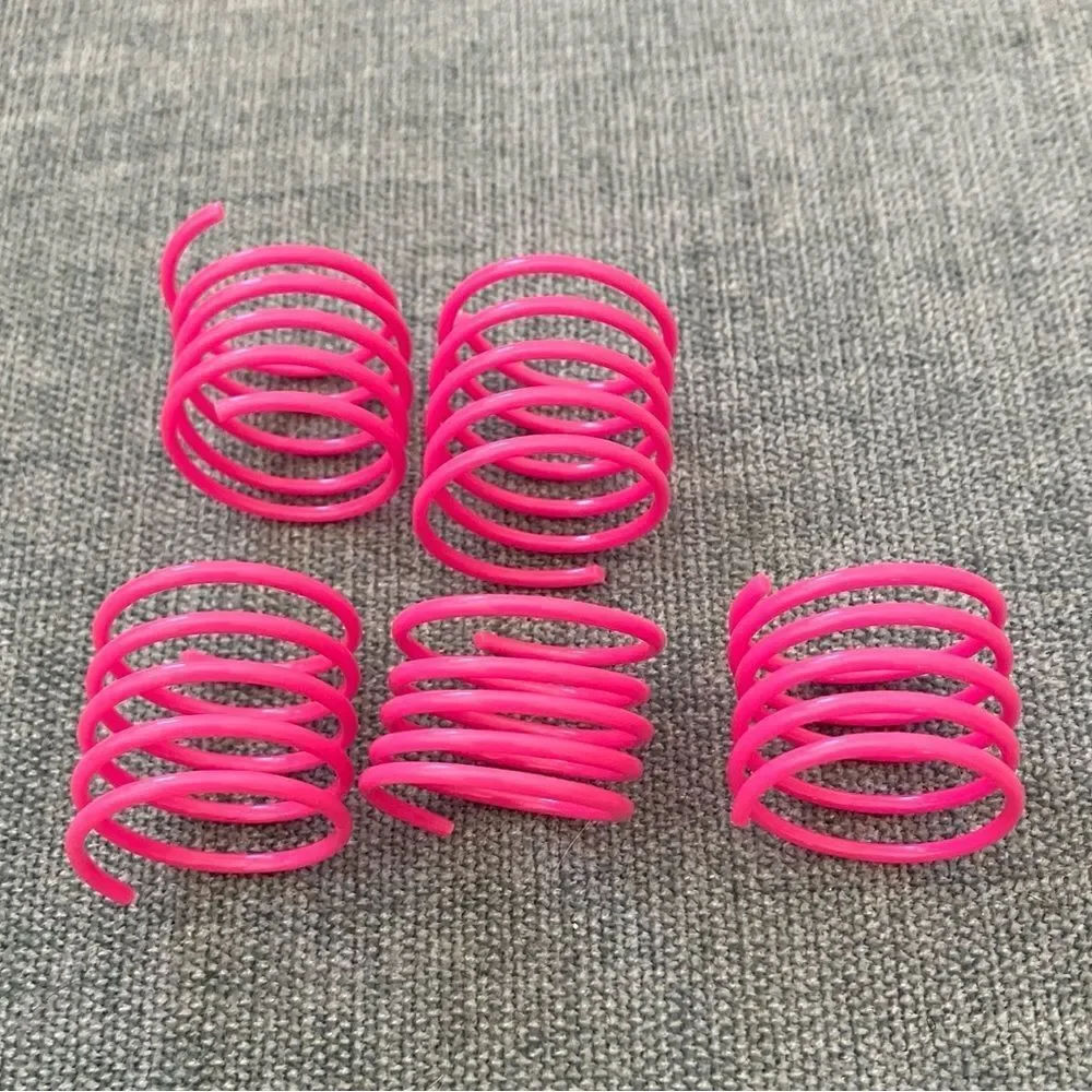 5 Gently Used Pink Cat Spring Toys